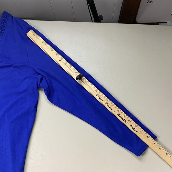 Quacker Factory Top Womens 2X Blue Sequin Tank Cardigan TwoFer 2Fer Layered Look - Picture 6 of 12